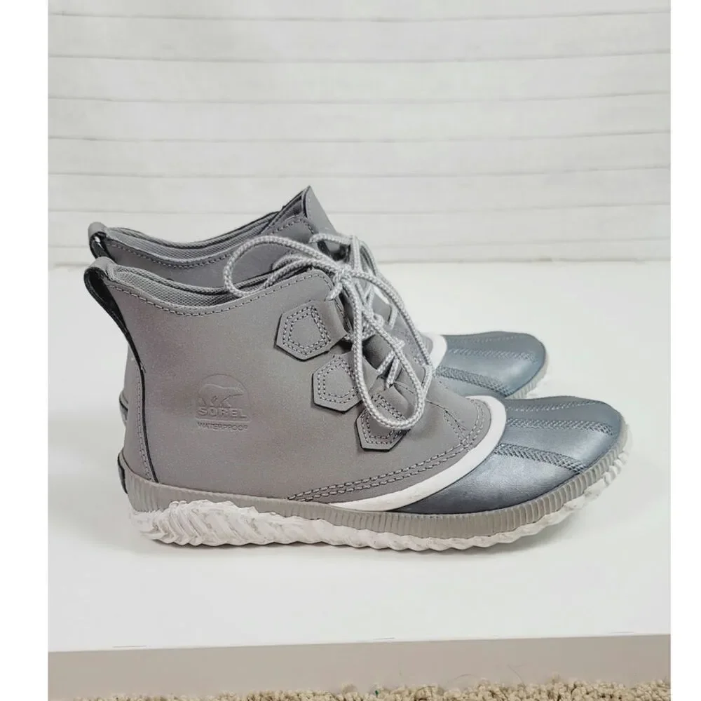 Sorel Out N About Plus Shell Boot in Chrome Gray, sz 9.5